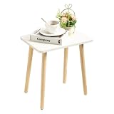 FORAOFUR Small Side Table, Modern Wood Mini Coffee Table, Easy Assembly Compact End Table for Living Room Bedroom Sofa, Minimalist White Accent Furniture for Small Spaces