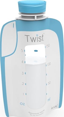 Image of Kiinde Twist Pouch Breast Milk Storage Bags for Pumping, Freezing, and Feeding. Direct pump, direct feed, pre-sterilized, 6 Ounce (Pack of 40)