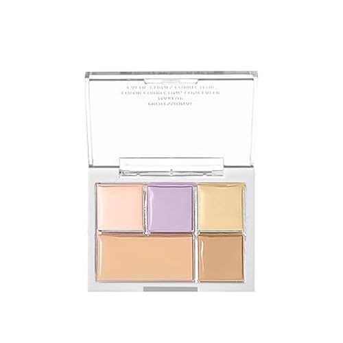 Cream Concealer Palette 5 Color Correcting Concealer Full Coverage Blendable Shades Long-Wearing Cream Contour Palette for Under Eye Dark Circles,Acne & Blemishes