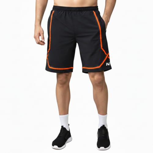Image of NINQ Mens Shorts Stylish Cross Panel Design with Side Pocket | Gym Wear Shorts | Sports Short for Men Running, Training & Basketball
