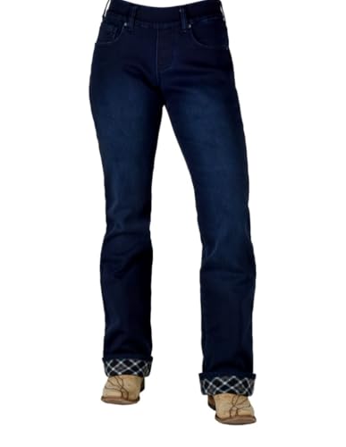 Cowgirl Tuff Western Jeans Womens Flannel M X-Long Dark Wash JPULLF