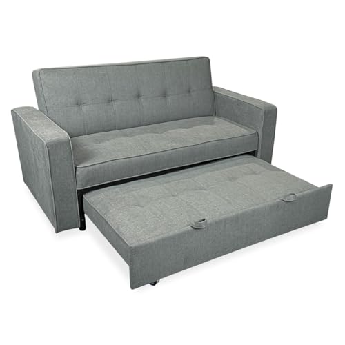 Miniatura 5 de Homey Sofá Cama De 2 Plazas Modelo Aron, Diseño Moderno, Práctico Y Funcional, Con Reposabrazos, Madera, Gris, 167cm Largo X 90cm Fondo X 96,5cm Alto