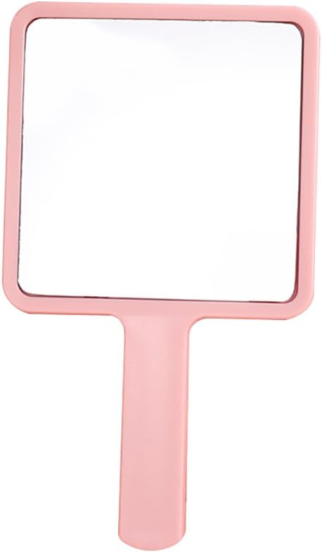 Plastic Hand Held Mirror Square Cosmetic Hand Mirror Large Cute Mirror Travel Makeup Mirror Portable Mirror with Handle Black