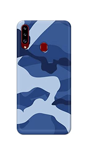 Image of Printed Hard Back Cover Case for Samsung Galaxy A20s Back Cover (Army Blue Pattern) -1302