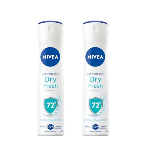 NIVEA Dry Active Anti-Perspirant Spray 200ml – 72H Dual Protect Formula, Alcohol-Free, Dermatologically Tested, Long-Lasting Freshness & Odor Protection for All Skin Types, Pack of 2