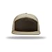 Richardson 168 Hi-Pro 7 Panel Flat Bill Adjustable Snapback Trucker Mesh Back Cap | OSFM | Bulk Pack Available (Brown/Khaki)