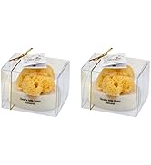 Goat Milk & Olive Oil Soap with Natural Sea Sponge 2-pack Almond Scent: 6oz Exfoliating Bar for A...