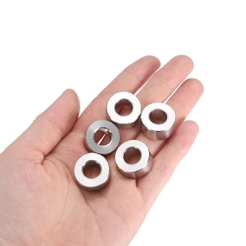 QUARKZMAN 5 Stück Edelstahl Abstandshalter 3/8 Bohrung x 3/4 AD x 3/8 Länge Schraube Buchse Glatte Oberfläche Rund Metall Distanzhülsen für M10 Schrauben Bolzen und Stangen