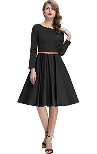 Image of Dream Beauty Fashion Women's Skater A-Line Dress with Belt (38 inch Inches)