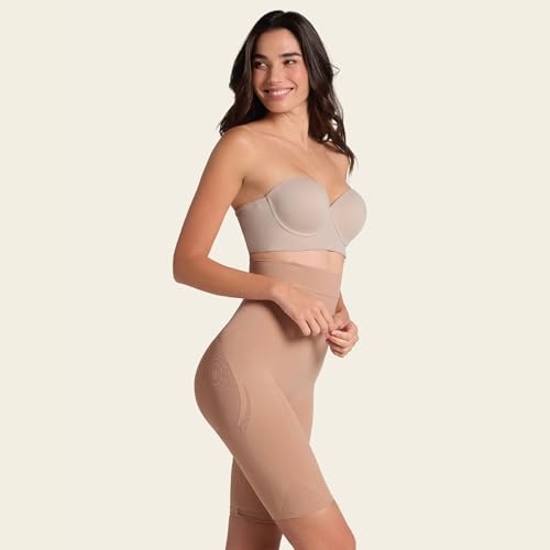 Image of Leonisa SmartShape High Waisted Shapewear Shorts for Women - Tummy Control Shaper Shorts, Invisible Butt Lifter Body Shaper