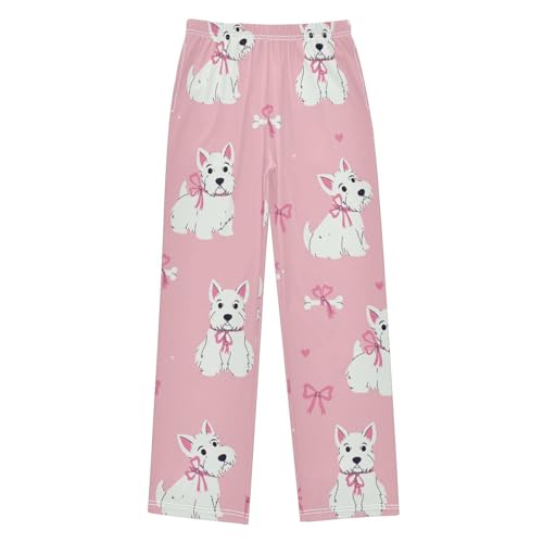 Scottish Terrie Boys Pants Boys Athletic Pants Long Pant for Boywith Pockets Wide-Leg Size 6-14Y