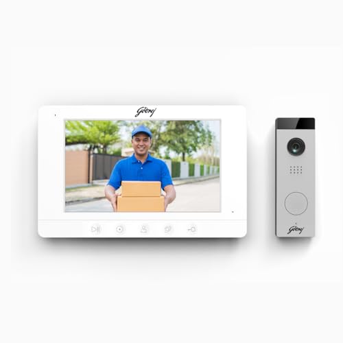 Image of Godrej Security Solutions ST NeX Pro 7 inch SeeThru Video Door Phone | WiFi Mobile Connectivity | 120 Camera with Angular Bracket | 2MP HD Resolution | Night Vision | Touch Buttons, Electric Lock Control
