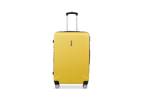 Travel One Maleta ABS 76 cm grande, amarillo, BAGAGE GRANDE TAILLE 76CM, VALISIS RÍGIDA Y EXTENSIBLE CON UN PARE DE RUEDAS MULTIDIRECCIONALES SILENCIOSAS
