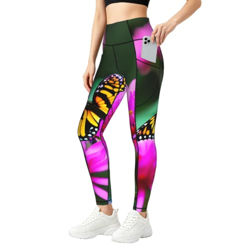 Leggings con estampado de mariposas para entrenar y vestir en tu d&iacute;a a d&iacute;a