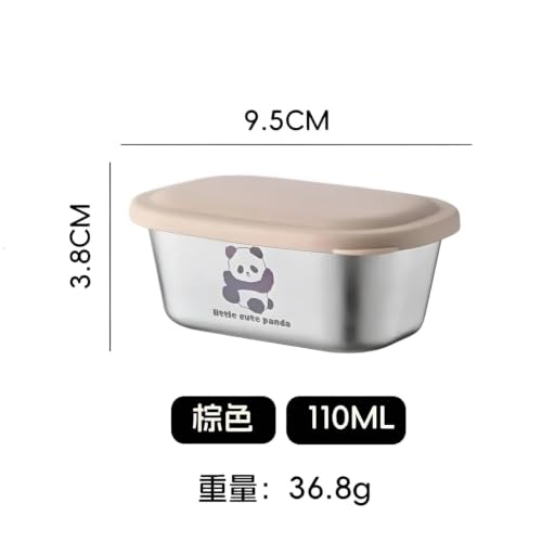 Image of Stainless Steel Mini Food Storage Containers with Airtight Lids (2 Pcs, 110ml Each) | Reusable Leakproof Sauce, Snack, Spice & Condiment Containers for Lunch Box | BPA Free