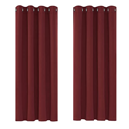 Image of Deconovo Anti-Heat Insulation Anti-UV Curtain Red