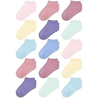 Cooraby 15 Pack Kids' Half Cushion Low Cut Athletic Ankle Socks - Boys Girls Ankle Socks-Black White Gray Trainer Socks - for 2-10 Years Boys Girls School Short Socks