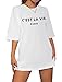 Zoyami Womens Oversized T Shirt Vintage Letter Graphic Tee Casual Summer Loose Short Sleeve Top Letter White Large