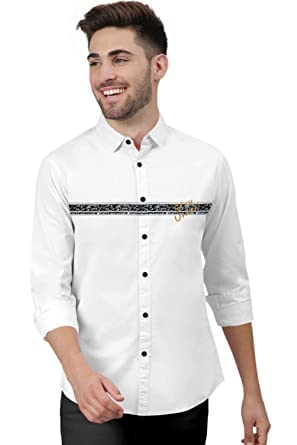 GenericMAHAVEER Creation Shop Cotton Full Sleeve Solid Regular Fit Latest Double Lining Stylish Shirt for Men Style (Pack of 1)