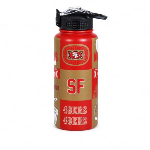 Proformance Home NFL San Francisco 49ers ProPress Local Slogan 32oz Stainless Steel Water Bottle Press Top Lid