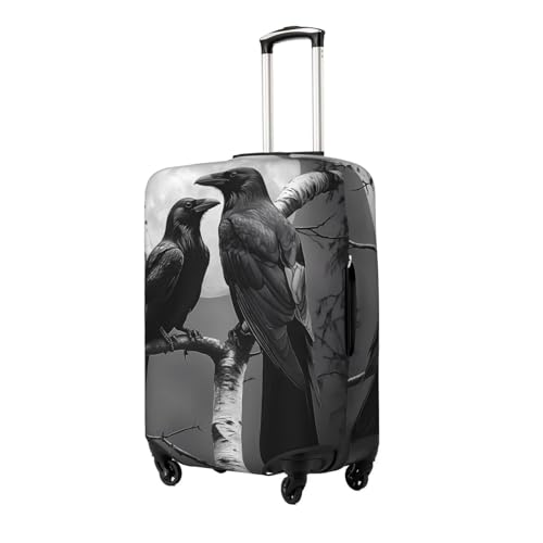 Crow Birds Elastic Travel Luggage Cover, Washable Spandex Suitcase Protector, Anti-Scratch Fits 18-32 Inch2