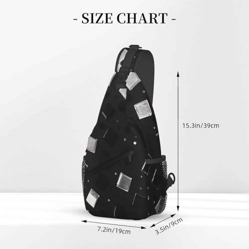 Mochila cruzada MyPiky negra y blanca con brillo miniatura 3
