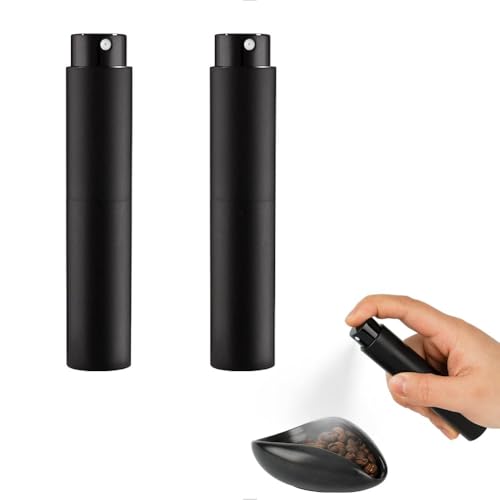 2PCS/10ml Coffee Bean Spray Bottle Espresso Spray Bottle Portable Empty Small Refillable Sprayer For Reducing Coffee Power Static,Black