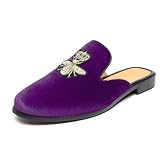 FLQL Mens Gold Studded Smoking Slipper, Nightclub Slip-On Tuxedo Dress Dancing Shoe Size 13