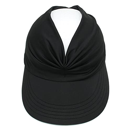 Sun Hat Women Sun Beach Visor Cap UV Protection with Wide Brim for Sports Beach Golf Hiking (Black) - Image 5