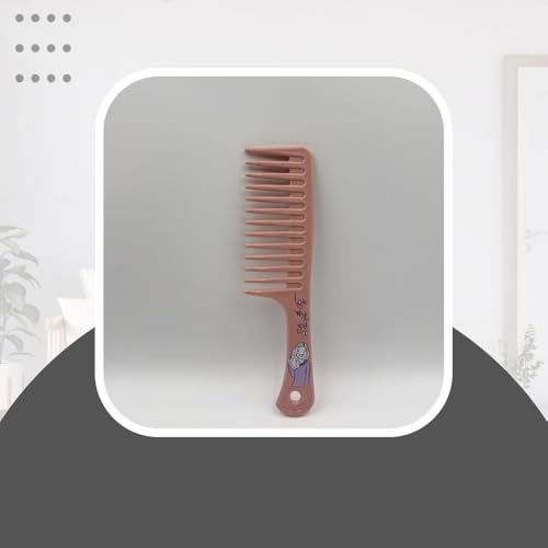 Image of Combelle Professional Wide Tooth Detangling Comb for Women & Men | Durable Black Plastic Anti-Breakage Shampoo Comb | Smooth Rounded Teeth for Curly, Thick & Wet Hair (Multicolour)