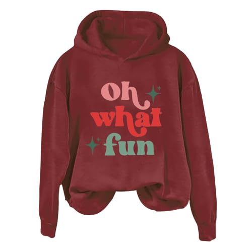 Sudadera con capucha para mujer, cómoda, ligera, holgada, de OH WHAT FUN para mujer, a la moda, juvenil, campus, sudadera con capucha y estampado floral, cárdigans de forro polar para mujer, rosso,