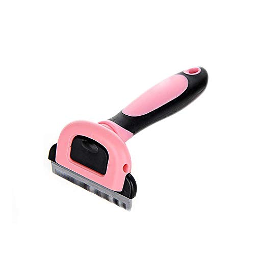 YuamMei 1pc Pet Deshedding Tool, Cutting Hair Trimmer, Grooming Brush para Perros y Gatos (L, Rosado) Cover