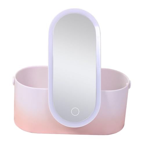 TOVINANNA メイクボックス ミラー付き 収納ボックス 化粧品 ジュエリー 整理 容器 ライト付きミラー 家用 旅行用 多目的 小物収納 文房具整理