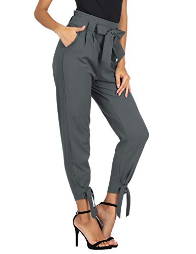 Image of GRACE KARIN Womens Casual High Waist Pencil Pants Paper Bag Pants for Work