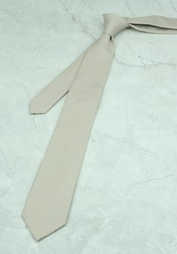 Image of Mens Linen Tie Set - Solid Necktie with Pocket Square for Men Wedding