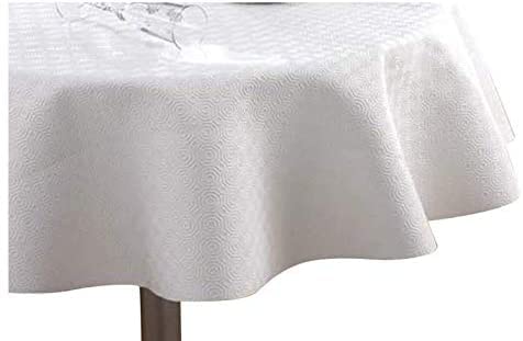 Protège Table Bulgomme Épais - Nappe Ronde 135 cm - Blanc