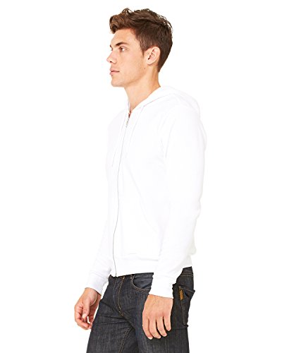 Bella Canvas Unisex Poly-Cotton Fleece Full-Zip Hooded Sweatshirt S DTG White3