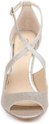Jewel Badgley Mischka Jonna Glitter Peep Toe Pumps - Image 5