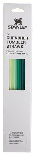 Stanley Quencher Tumbler Straws for 40 oz | Reusable Replacement Straws for Tumbler with Handle | Stainless Steel Drinking Cup Accessory | BPA-Free | Green Multi Pack