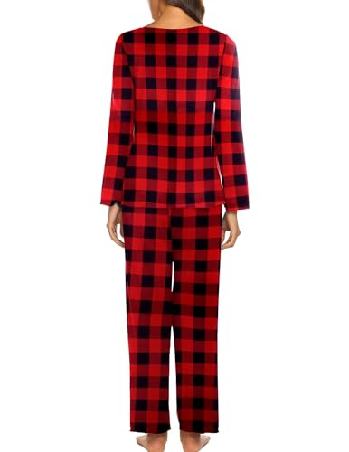 Image of Ekouaer Womens Pajama Sets 2 Piece Lounge Set Fall Winter Pajamas Long Sleeve Pjs Top and Pants Soft Pj Sets Loose Sleepwear