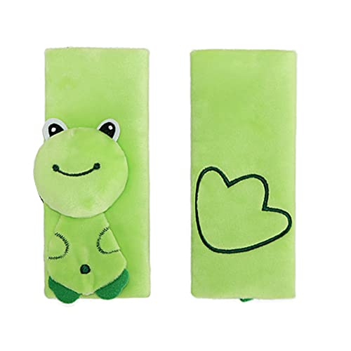 Image of 2 Pcs Car Seat Belt Strap Covers,Cartoon Animal Car Seat Strap Pads for Girls and Boys,Seat Belt Shoudler Pads for Infant Stroller Pushchair Seatbelt (Frog)