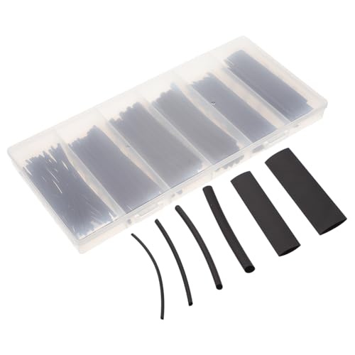 TOVINANNA Tubo Termoretráctil de Aislamiento Eléctrico Negro con Adhesivo Manga Resistente al Agua para Cables Kit para Protección y Reparación Automoción Electrónica y Bricolaje