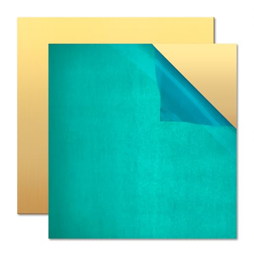 2 Pack Brass Sheets, 6 x 6 Inch, 24 Gauge, 0.5mm Thick