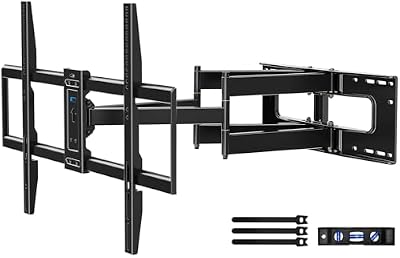 Full Motion TV Mount for 65-120 Inch TVs, Max VESA 900×600mm & 220lbs, Heavy Duty, Long Arm, Swivel, Tilt, Extension TV Wall Mount Bracket for Flat Curved TV, Fits 12/16/18/24 Wood Studs - HOME VISION