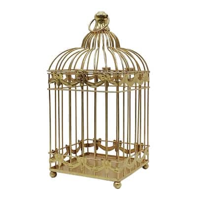 Ashland Gold Iron Birdcage with Bows Tabletop Décor Fall Home Decor