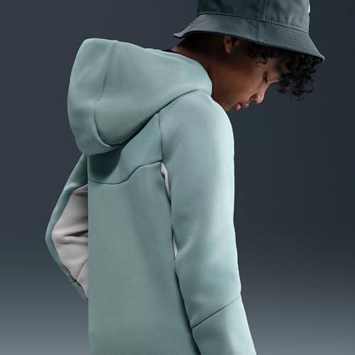 Nike Sportswear Tech Fleece Big Kids' Full-Zip Hoodie (Dusty Sage/Light Orewood Brown/Black/Plum Eclipse)4