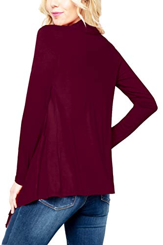 Image of Women's Drape Front Open Cardigan Long Sleeve (S-2X, Made in USA)