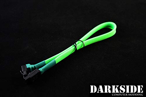 Cable SATA 3.0 30cm con conector 180° a 90° Verde miniatura 3