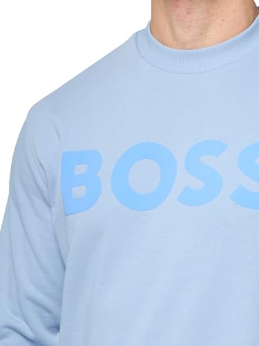 BOSS Men's Bold Logo French Terry Crew Neck Sweatshirt3