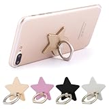 KIRZAX 4 Stück Handy-Ringhalter mit Ständer,360° Drehung Handy Ring Halterung,Handy Stern Fingerring Griffe Ständer,Universelles Zubehör Kompatibel mit Smartphones Mobiltelefonen Handyhüllen